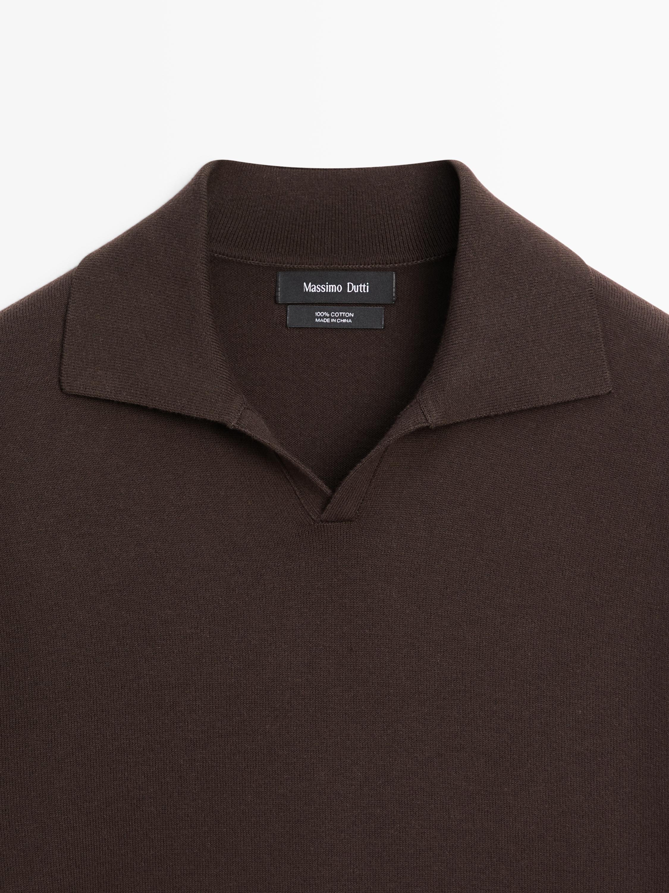 Pull polo en maille coton